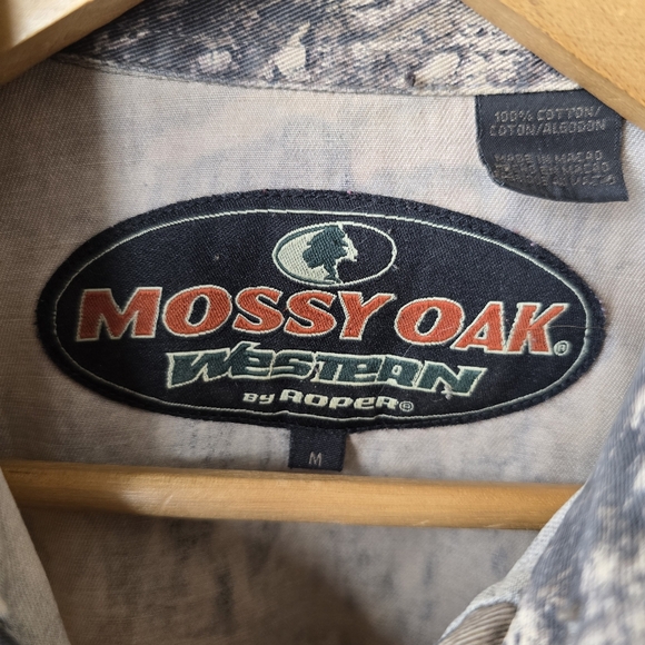 Mossy Oak Western By Roper Shooting Shirt Camo Button Shirt Hunting Mens Medium - Picture 6 of 10